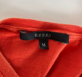Оранжевая футболка с короткими рукавами и принтом Gucci GG, средний размер 