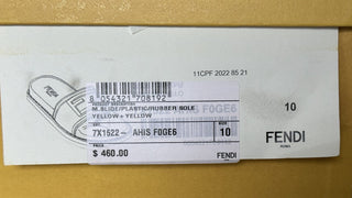 NIB 470 долларов США Мужские резиновые шлепанцы Fendi FF, желтые 11 США/10 Великобритания Италия 7X1522 