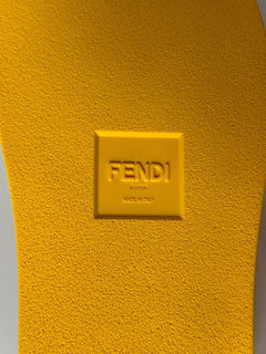 NIB 470 долларов США Мужские резиновые шлепанцы Fendi FF, желтые 11 США/10 Великобритания Италия 7X1522 