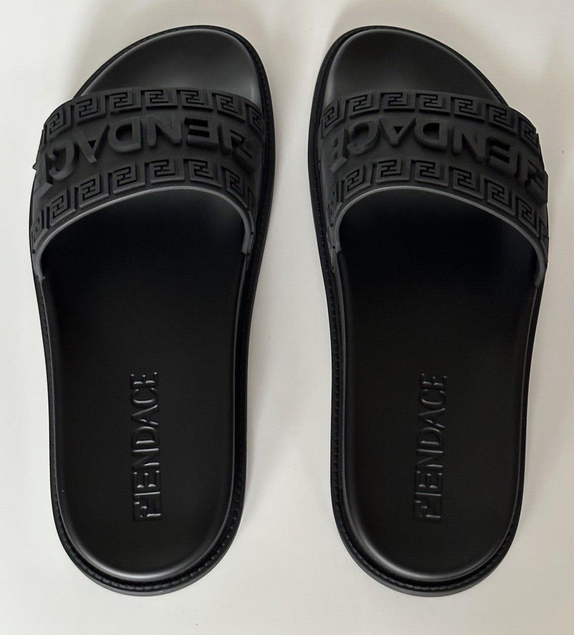 NIB $520 Fendace Fendi&Versace Rubber Slide Sandals Black 11 US/10 UK IT 7X1551