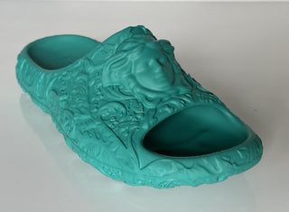 NIB Сандалии для бассейна Versace Medusa Head Slides Бирюзовые 11 US (44) 1005746 IT 