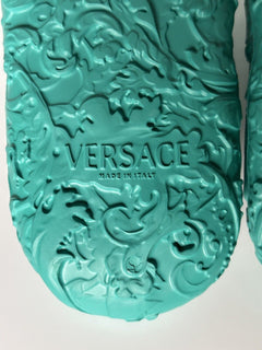 NIB Сандалии для бассейна Versace Medusa Head Slides Бирюзовые 11 US (44) 1005746 IT 