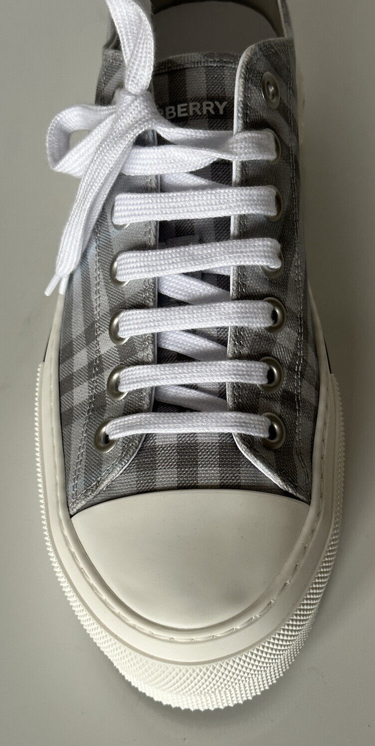 NIB $ 590 Burberry Herren-Low-Top-Sneaker mit grauen Karos, 12,5 US (45,5) 8052341 IT 