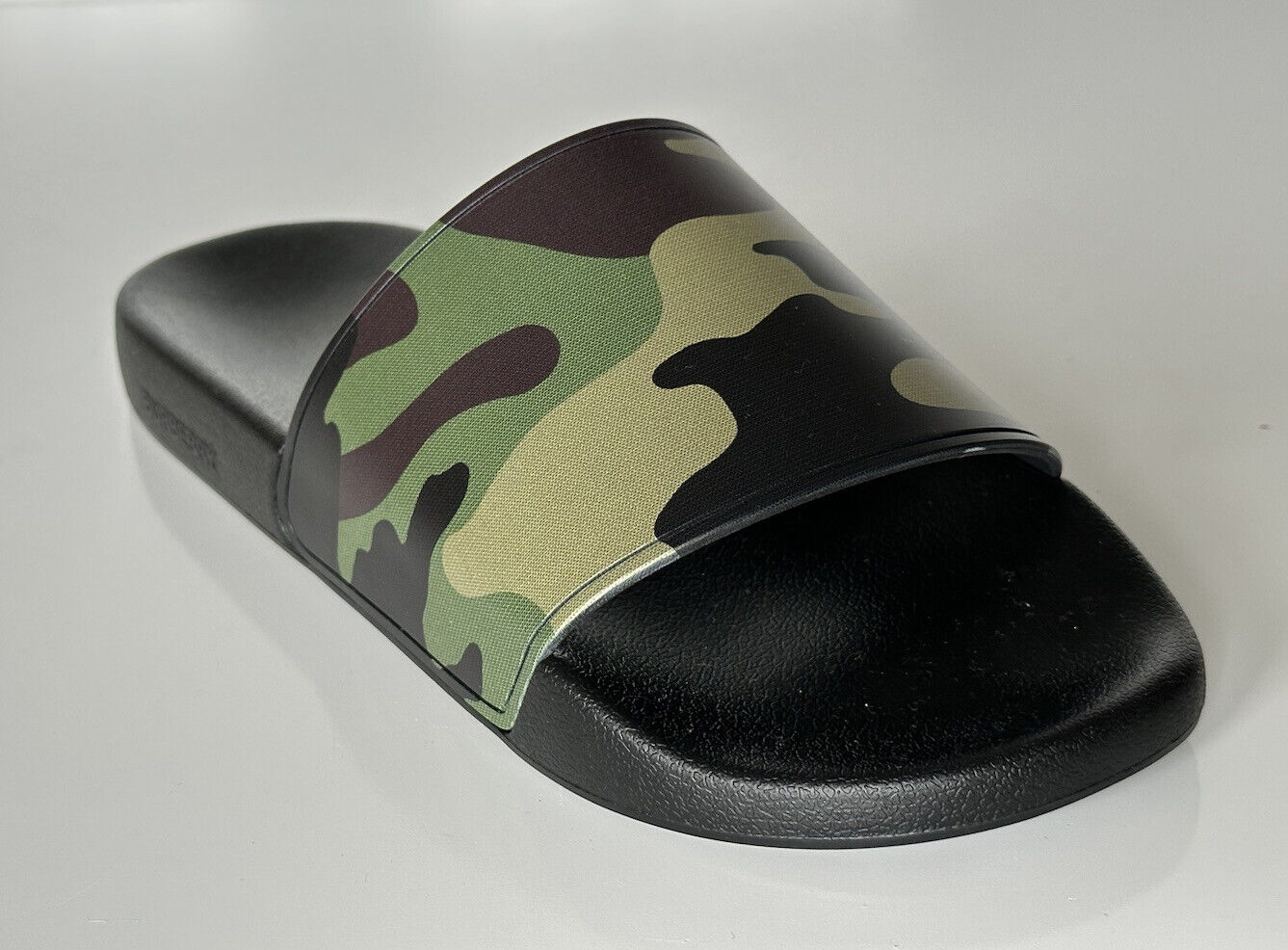 NIB $ 370 Burberry Camouflage Green Slides Sandalen 13 US (46 Euro) 8042712 