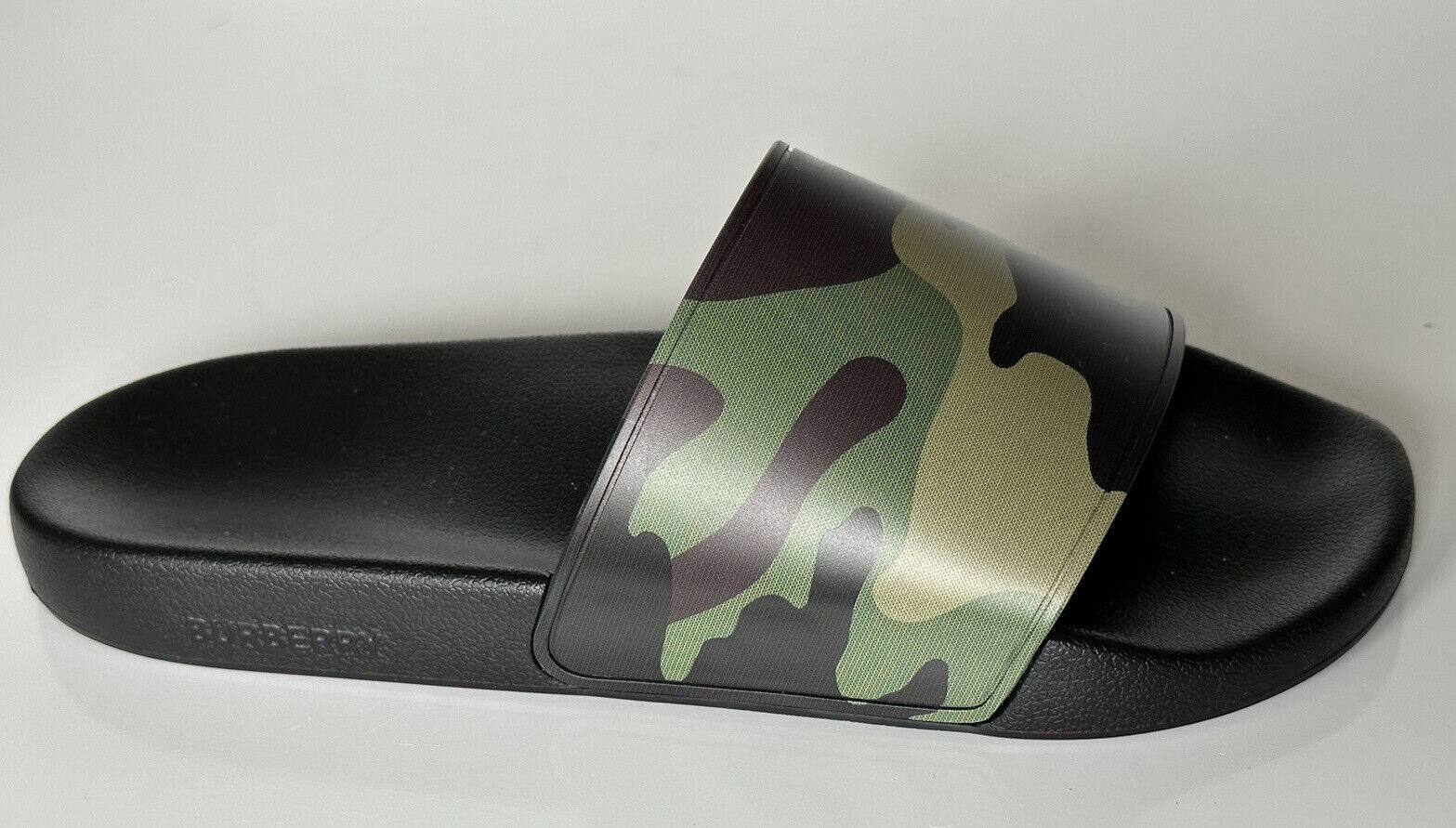 NIB $370 Burberry Camouflage Green Slides Sandals 13 US (46 Euro) 8042712