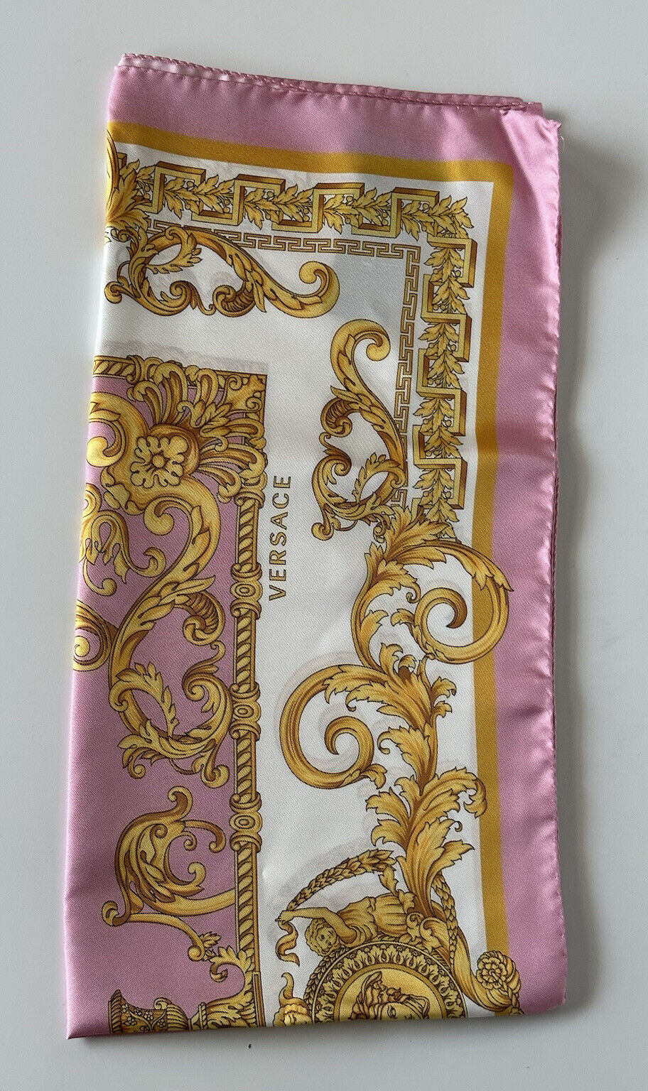 NWT $500 Versace Medusa Silk Twill Barocco Foulard Scarf 36.5”x 36” IT IF090018