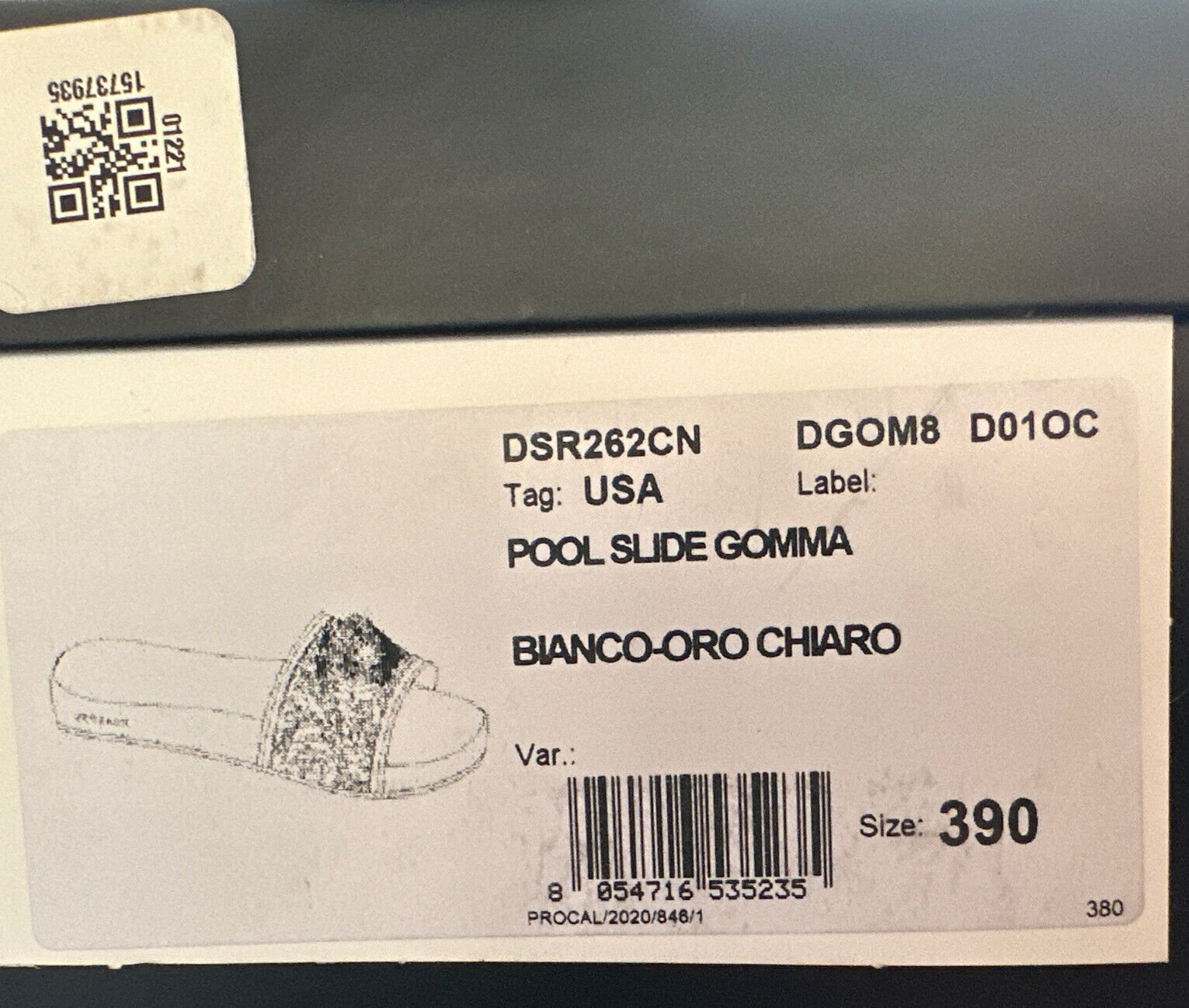 NIB $425 Versace Medusa Head Slides Sandals White 9 US (39 Eu) DSR262CN IT