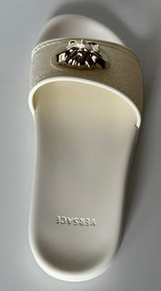NIB 425 долларов США Versace Босоножки-шлепанцы Medusa Head White 8 US (38 EU) DSR262CN IT 