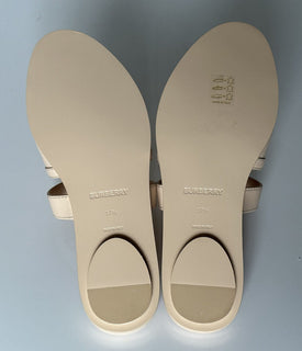 NIB Burberry Женские кожаные шлепанцы с открытым носком персикового цвета 7,5 (37,5) 8047843 IT 
