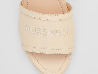 NIB Burberry Женские кожаные шлепанцы с открытым носком персикового цвета 7,5 (37,5) 8047843 IT 