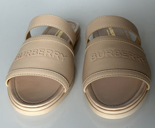 NIB Burberry Женские кожаные шлепанцы с открытым носком персикового цвета 7,5 (37,5) 8047843 IT 