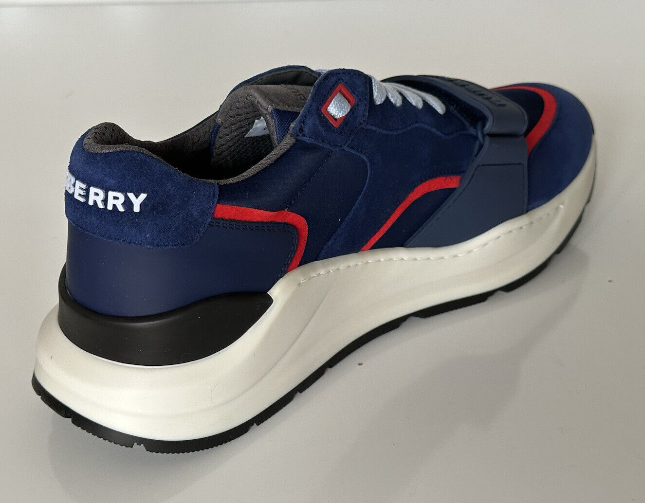 NIB Burberry Ramsey Men's Oceanic Blue Sneakers 8 US (41 Eu) 8045534 Italy
