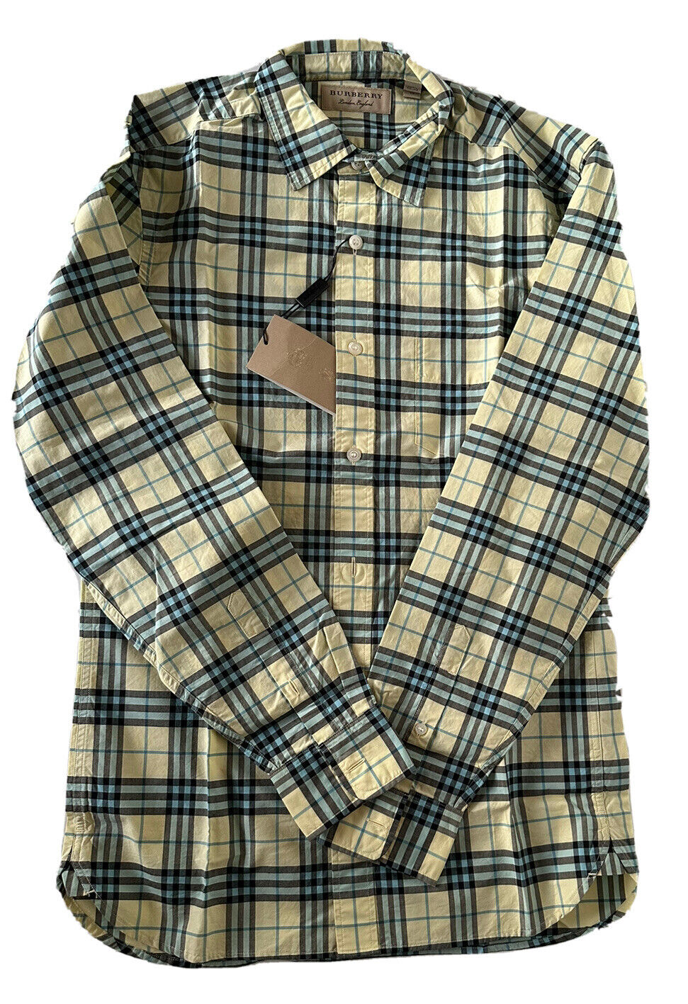 Мужская хлопковая рубашка на пуговицах на пуговицах мелового цвета Burberry Brit стоимостью 330 долларов США 4061808