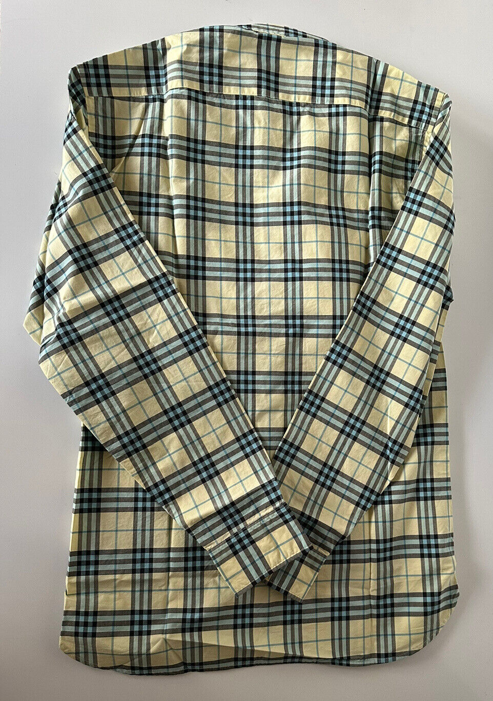 NWT $330 Burberry Brit Men's Chalk Yellow Cotton Button-down Shirt XS 4061808