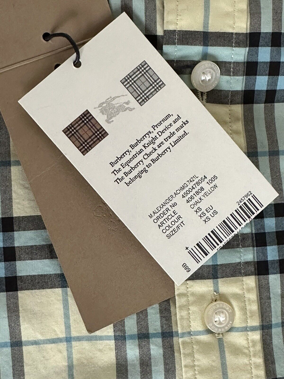 Мужская хлопковая рубашка на пуговицах на пуговицах мелового цвета Burberry Brit стоимостью 330 долларов США 4061808