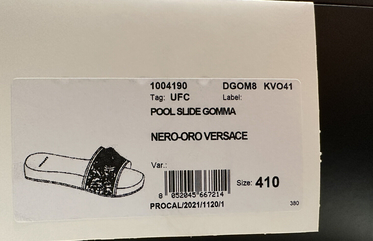 NIB 450 $ Versace Gold Medusa Head Slides Sandalen Schwarz 11 US (41 Eu) DSR262CN IT 