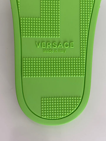 NIB Versace Medusa Head Slides Sandalen Neongrün 6 US (39 Euro) DSU5883 Italien 