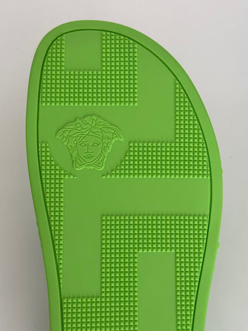 NIB Versace Medusa Head Slides Sandalen Neongrün 6 US (39 Euro) DSU5883 Italien 