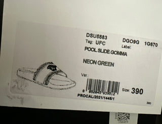 NIB Versace Босоножки-шлепанцы Medusa Head Neon Green 6 США (39 евро) DSU5883 Италия 