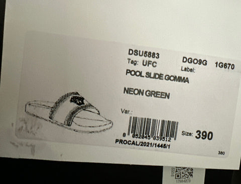 NIB Versace Medusa Head Slides Sandalen Neongrün 6 US (39 Euro) DSU5883 Italien 