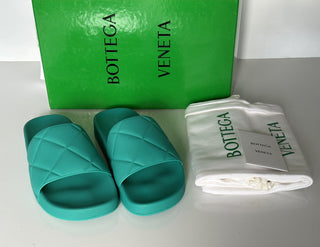NIB 420 долларов США Bottega Veneta Женские матовые резиновые зеленые шлепанцы 8 США (38) 640051