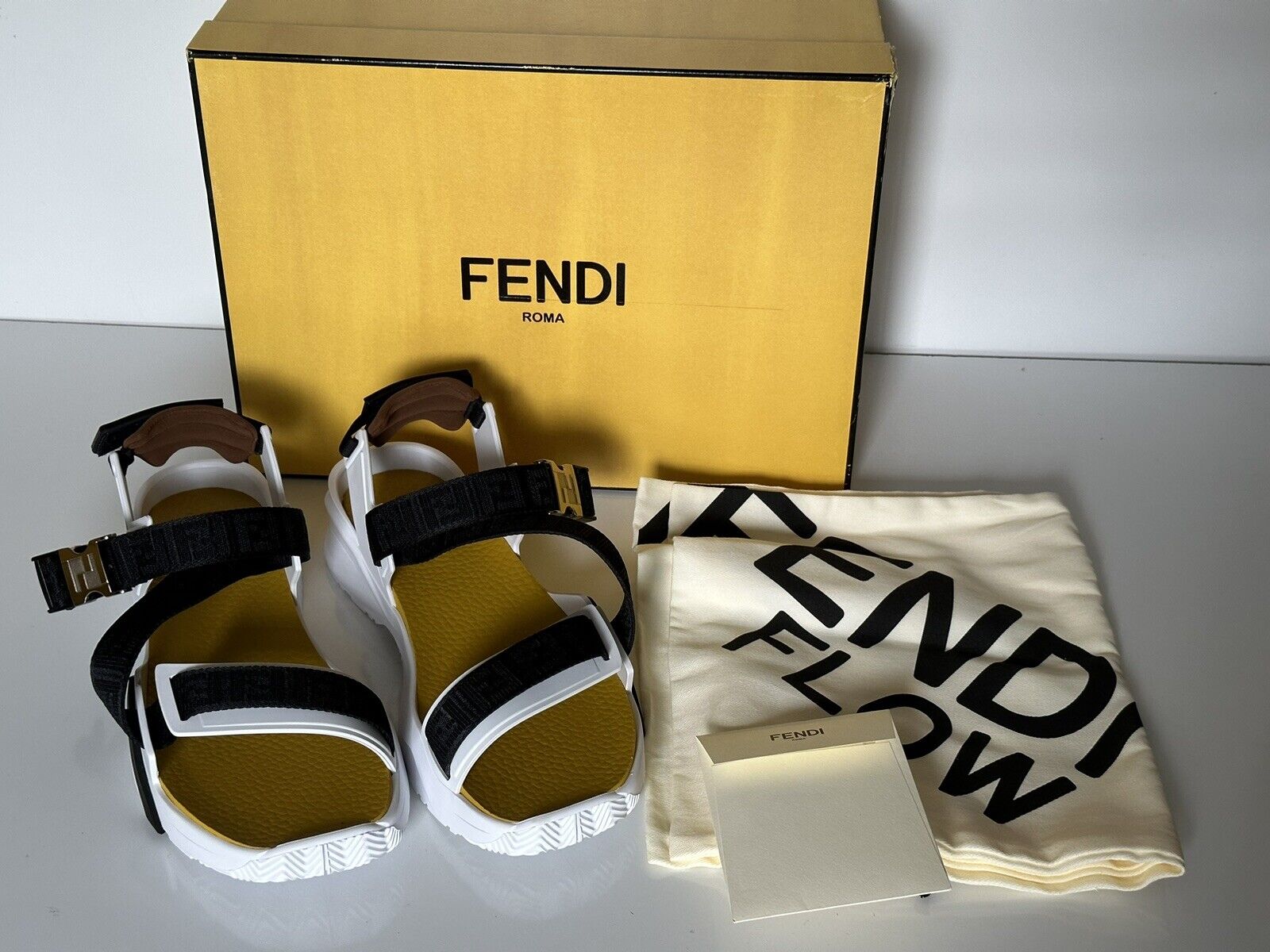 Мужские сандалии Fendi с ремешками FF 895 долларов США 12 США/11 Великобритания Италия 7X1503 