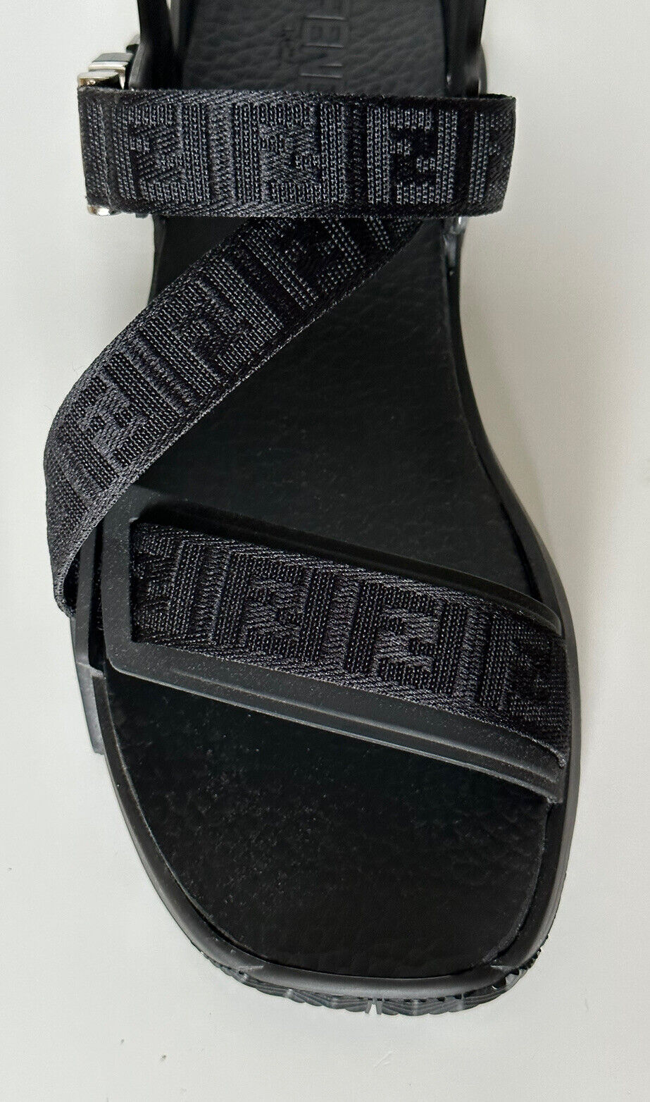 NIB 895 $ Fendi Herren FF Strapped Black Sandalen 11 US/ 10 UK Italien 7X1503