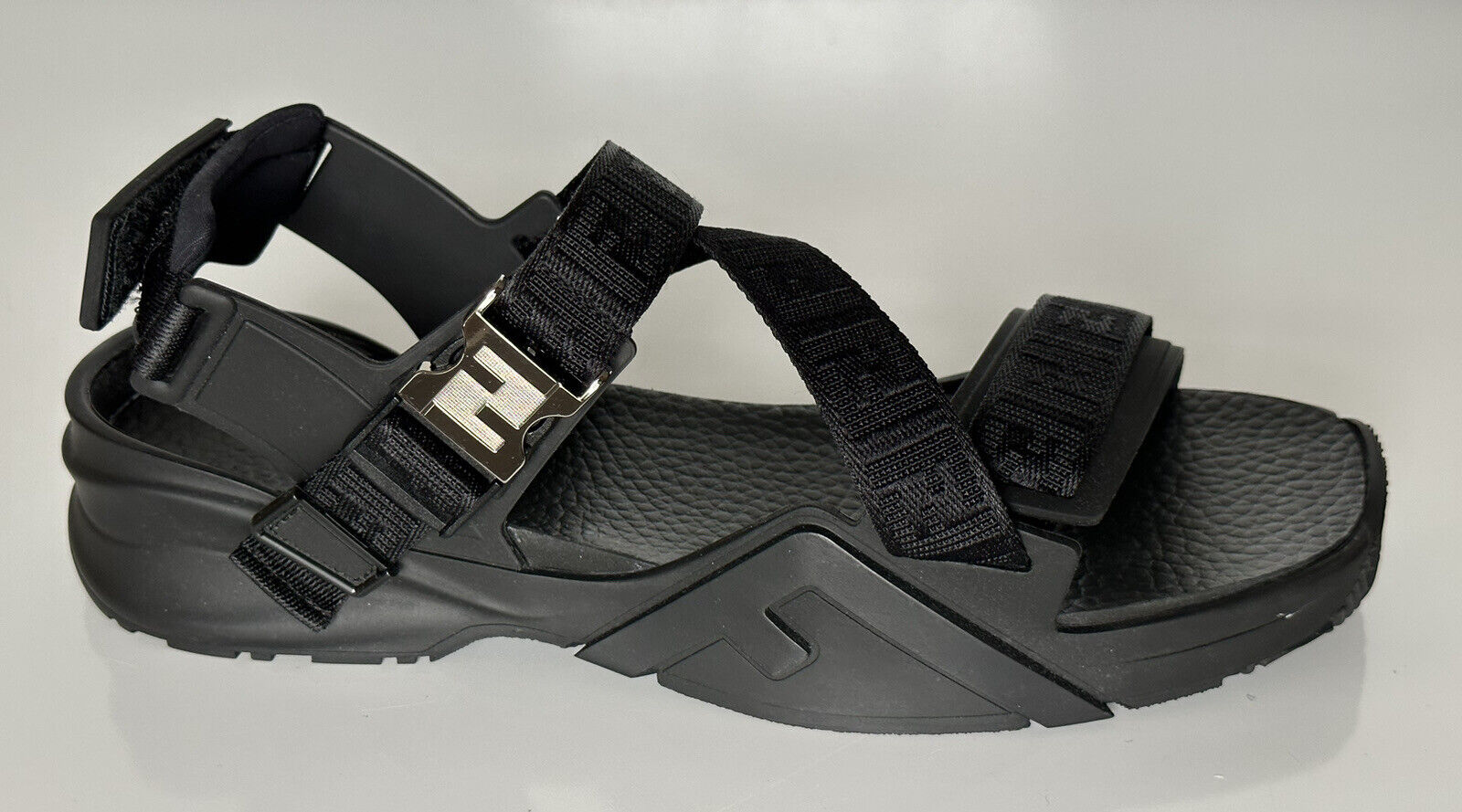 NIB 895 $ Fendi Herren FF Strapped Black Sandalen 11 US/ 10 UK Italien 7X1503