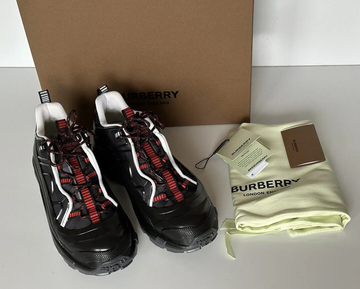 NIB $890 Burberry Arthur Men's Dark Grey IP Check Sneakers 13 US (46) 8055576 IT
