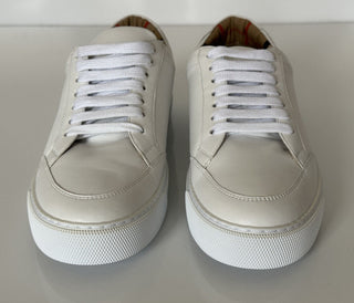 NIB Burberry Weiße Low-Top-Ledersneaker für Damen 9 US (39 Eu) 8043210 Italien 