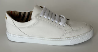 NIB Burberry Weiße Low-Top-Ledersneaker für Damen 9 US (39 Eu) 8043210 Italien 