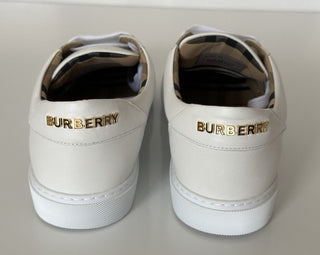 NIB Burberry Weiße Low-Top-Ledersneaker für Damen 9 US (39 Eu) 8043210 Italien 