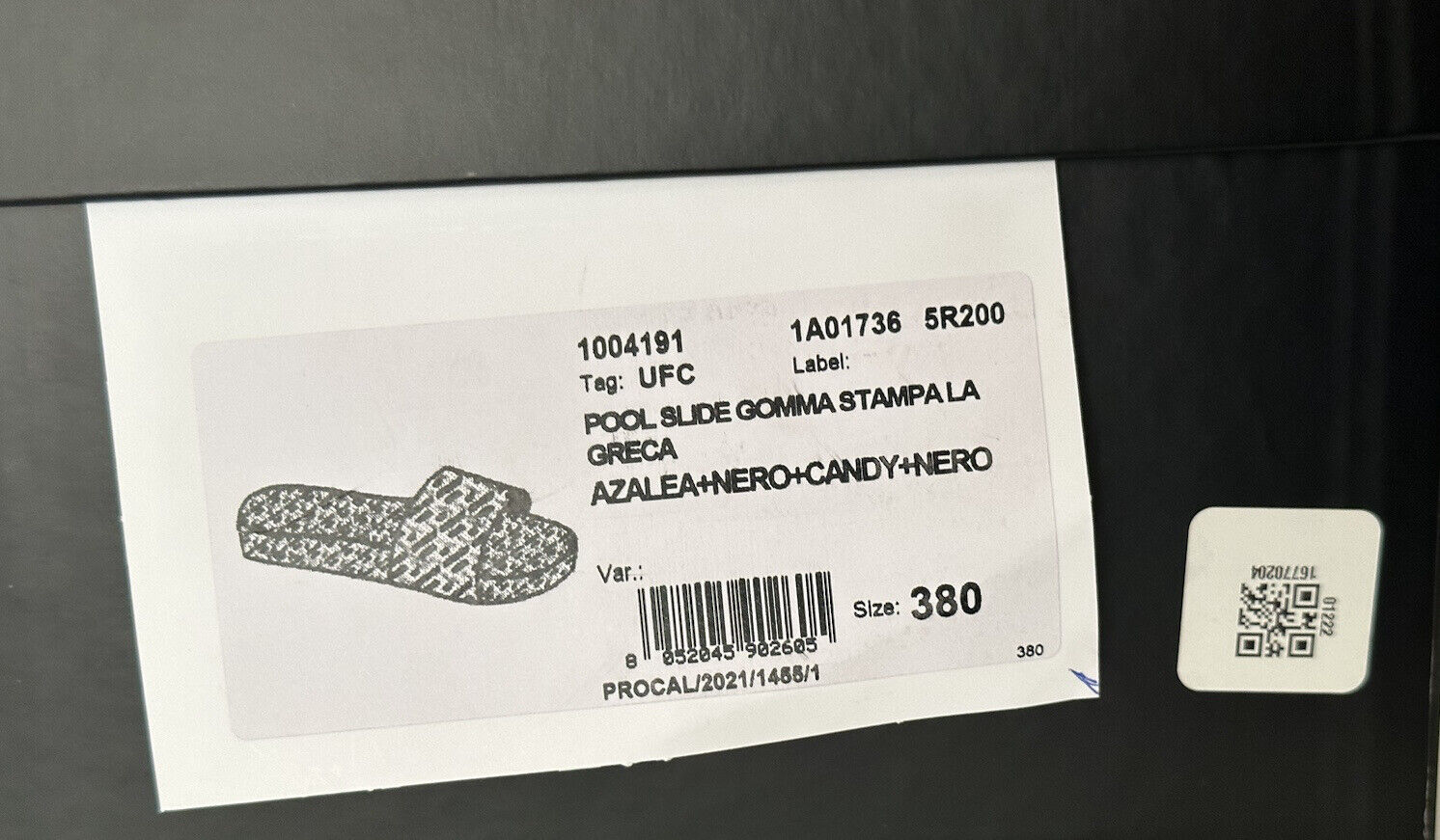 NIB Versace Damen Greca Signature Slides Sandalen 8 US (38 Eu) 1004191 Italien 
