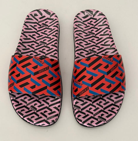 NIB Versace Damen Greca Signature Slides Sandalen 8 US (38 Eu) 1004191 Italien 