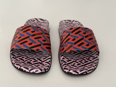 NIB Versace Damen Greca Signature Slides Sandalen 8 US (38 Eu) 1004191 Italien 