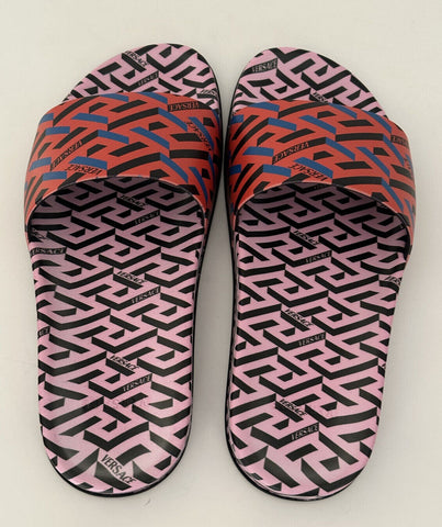 NIB Versace Damen Greca Signature Slides Sandalen 8 US (38 Eu) 1004191 Italien 