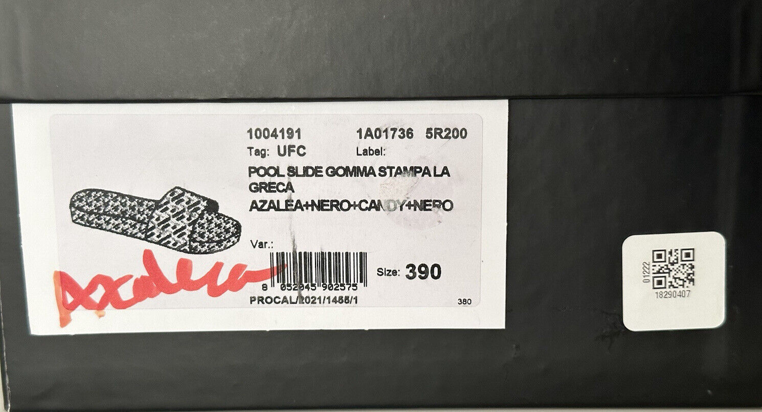 NIB Versace Women's  Greca Signature Slides Sandals 9 US (39 Eu) 1004191 Italy