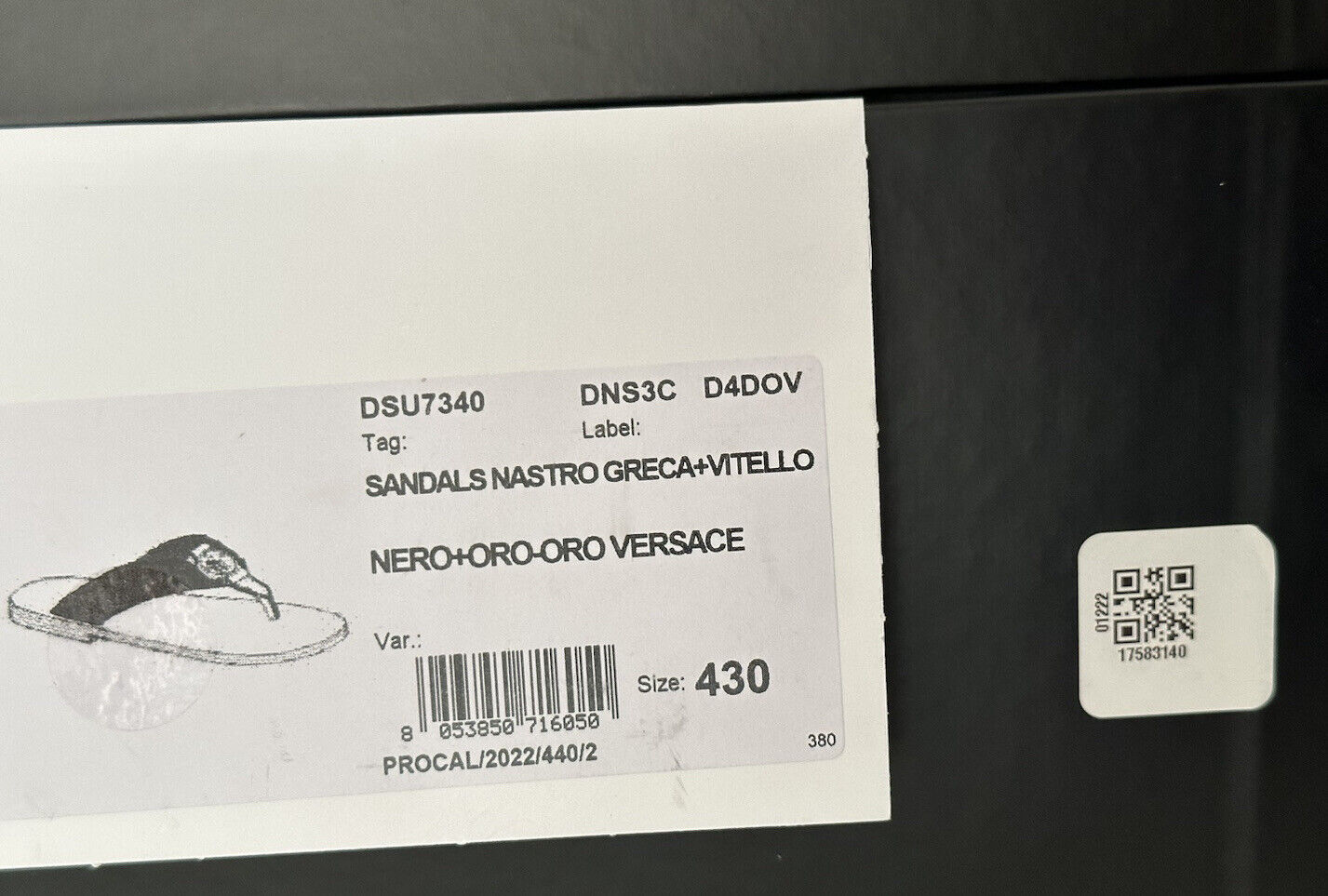 NIB Versace Мужские черные шлепанцы Greca Signature 10 США (43 евро) DSU7340 IT 