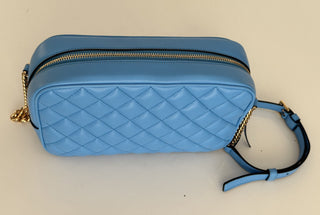 NWT $1275 Versace Стеганая кожаная сумка ягненка, синяя, средняя сумка на плечо 1008828 Италия 
