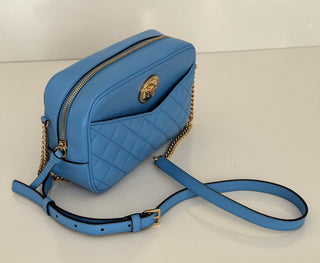 NWT $1275 Versace Стеганая кожаная сумка ягненка, синяя, средняя сумка на плечо 1008828 Италия 