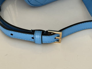NWT $1275 Versace Стеганая кожаная сумка ягненка, синяя, средняя сумка на плечо 1008828 Италия 