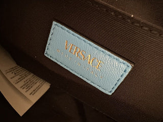 NWT $1195 Versace Маленькая синяя стеганая сумка из кожи ягненка 1008827 Италия 