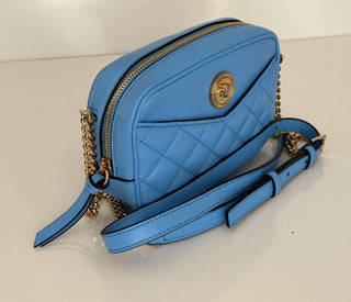 NWT $1195 Versace Маленькая синяя стеганая сумка из кожи ягненка 1008827 Италия 