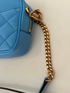 NWT $1195 Versace Маленькая синяя стеганая сумка из кожи ягненка 1008827 Италия 