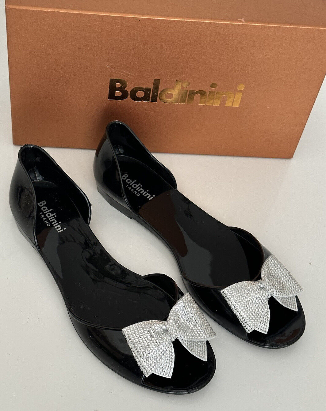 Женские резиновые сандалии Baldinini черные 9 США (39 евро) 768854 Сделано в Италии 