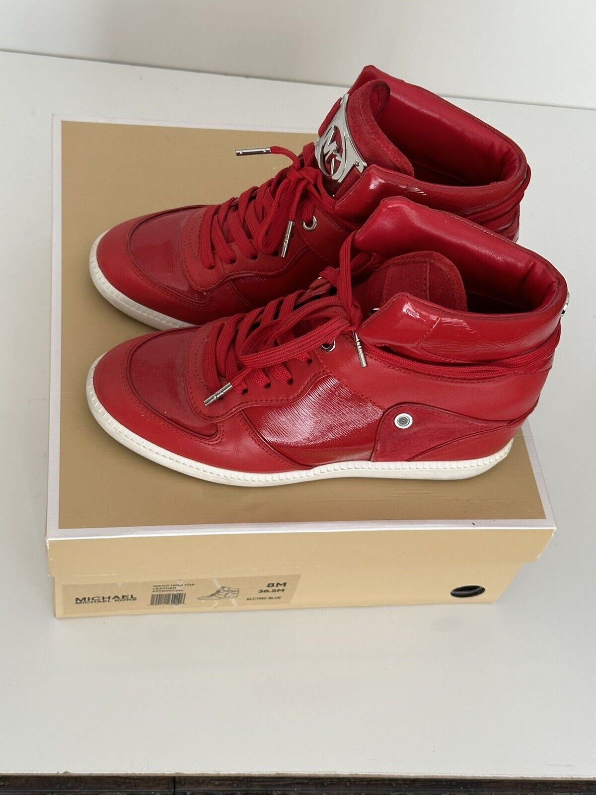 Michael Kors Nikko High Top Ledersneaker Rot Größe 8 US (38,5 Euro)