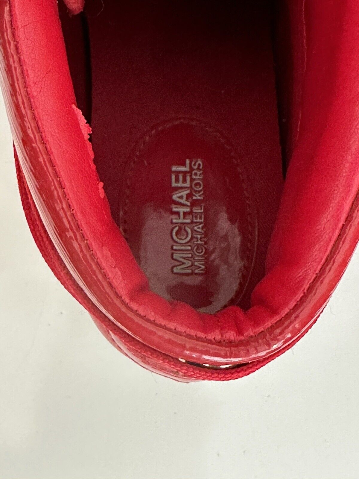 Michael Kors Nikko High Top Ledersneaker Rot Größe 8 US (38,5 Euro)