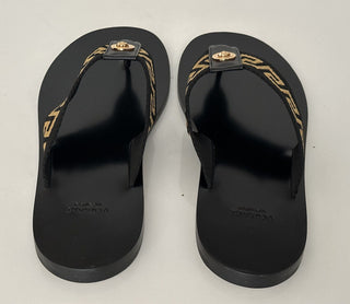 NIB Versace Мужские черные шлепанцы Greca Signature 12 США (45 евро) DSU7340 IT 