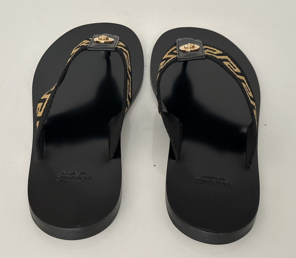 NIB Versace Mens Greca Signature Black Slides Sandals 13 US (46 Euro) DSU7340 IT