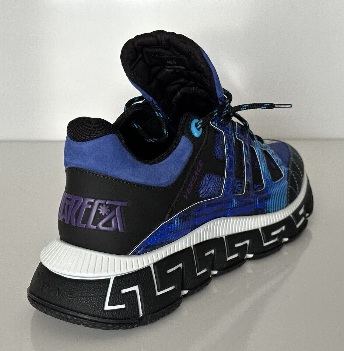 NIB Versace Men's Greca Chain Reaction Sneakers Blue 13.5 (46.5) IT DSU8094 IT